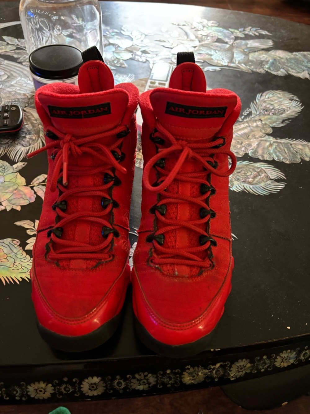 Jordan Red Youth High-Top Sneakers